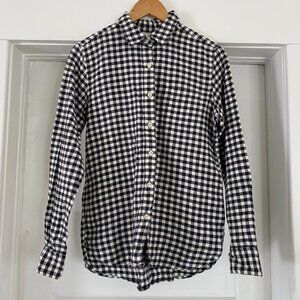 Muji 100% Cotton Flannel Shirt in Black and White Checker Pattern Size M